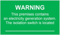 Warning Generation System Label