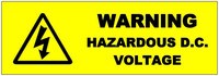 Hazardous DC Voltage yellow warning
